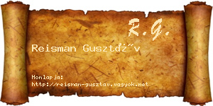 Reisman Gusztáv névjegykártya
