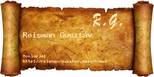 Reisman Gusztáv névjegykártya